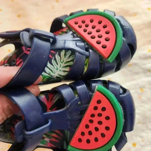 ZAXY Toddler Girls Size 7c Navy Watermelon Shoe Sandals Scented Summer Snaps‎ - Picture 2 of 3